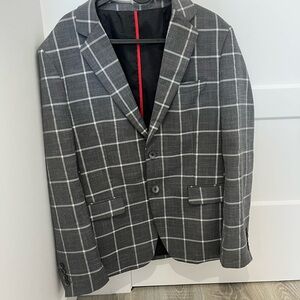 Gray Checkered Men's Blazer